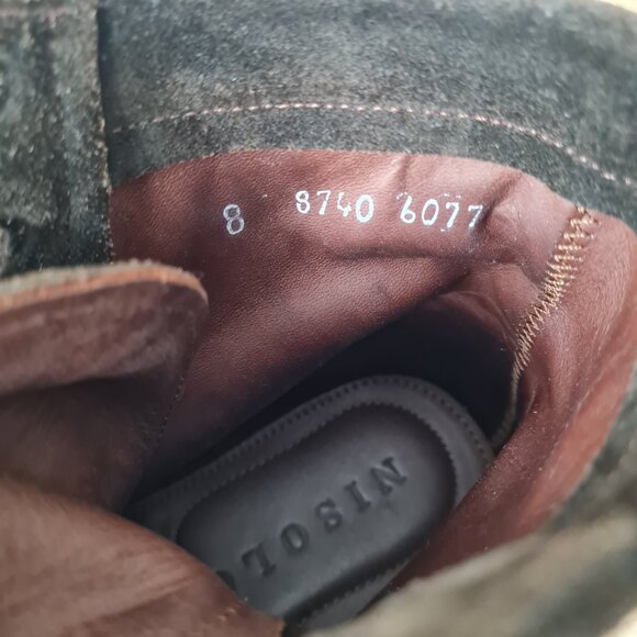 Nisolo Amalia All Weather Suede Lace Up Ankle Boots Booties Dark Olive 8 - Picture 7 of 7